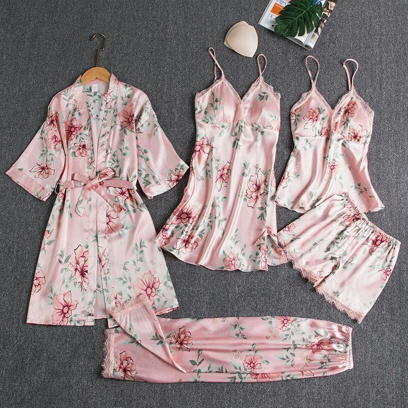 š„BUY 2 FREE SHIPPING & GET 10% OFFš„Blushy Silk 5 Piece Pajama Set