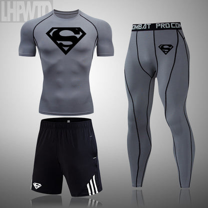 Men's New Compression Style Quick-Dry Fitness Running Sports Set