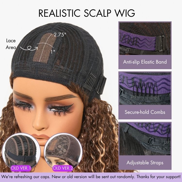 Put On and Go Realistic Glueless Yaki Straight Bob with Bangs Minimalist Lace Wig 100% Human Hair