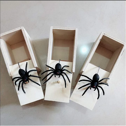 Wooden Spider Scare Prank Box-Have a gift for you-Only 50 Left