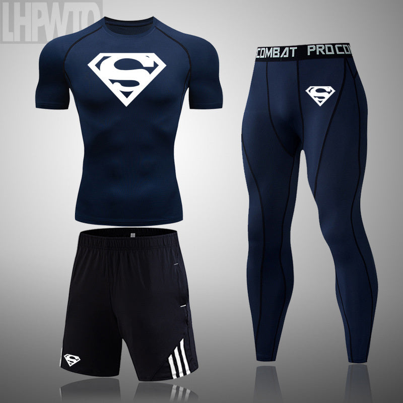 Men's New Compression Style Quick-Dry Fitness Running Sports Set