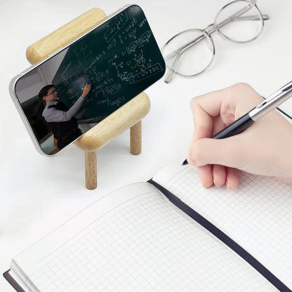 Mini wooden chair phone holder, suitable for iPhone, iPad and tablet.