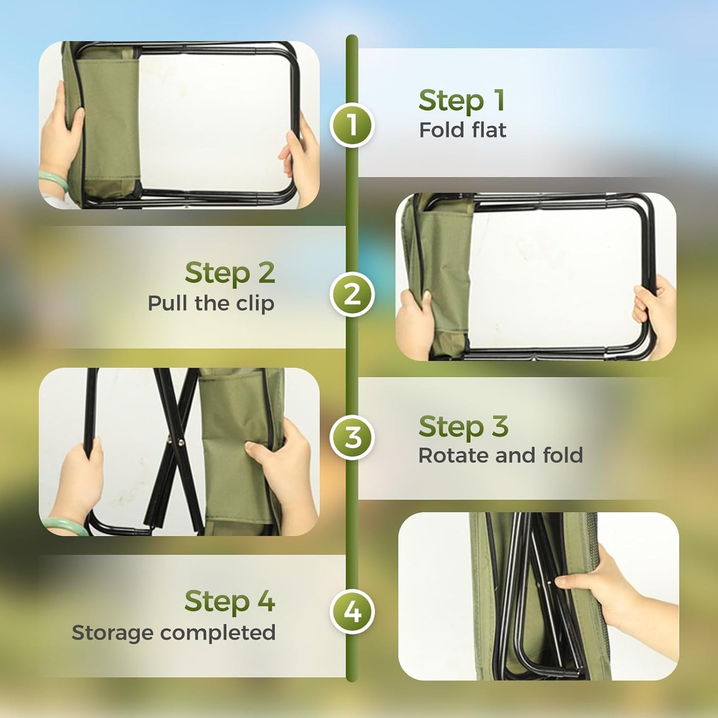 【🔥Big Sale🔥】Ultra-Light Folding Stool 🏕️ Portable for Outdoor Fun