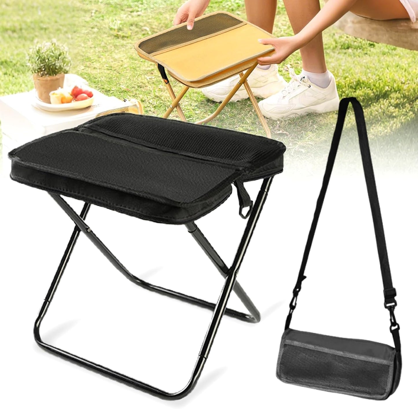 【🔥Big Sale🔥】Ultra-Light Folding Stool 🏕️ Portable for Outdoor Fun