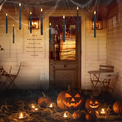 ✨ Floating Flameless Candles with Magic Wand – 20PCS Warm LED Lights for Halloween, Wedding & Party Decor