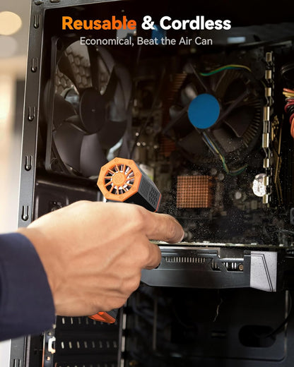 MF50 Compressed Air Duster-110000RPM Super Power Electric Air Duster, 3-Gear Adjustable Mini Blower with Fast Charging, Dust Blower for Computer, Keyboard, House, Outdoor and Car