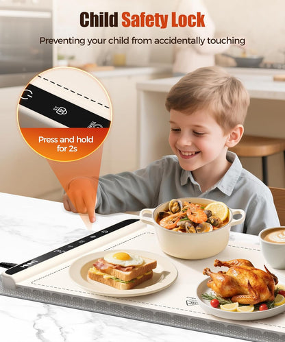 🔥Electric Food Warming Mat – Fast Heating, Portable, with Timer – Perfect for Home & Parties