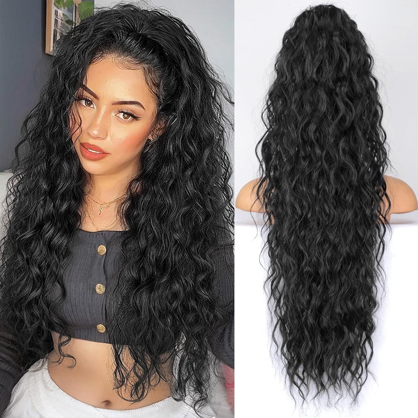 ✨Mega Curly Ponytail – Get Instant Glam and Gorgeous Volume! 🔥