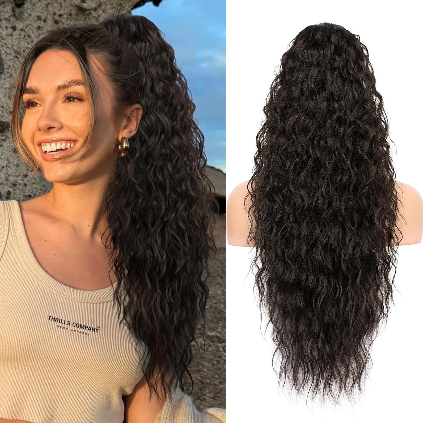 ✨Mega Curly Ponytail – Get Instant Glam and Gorgeous Volume! 🔥