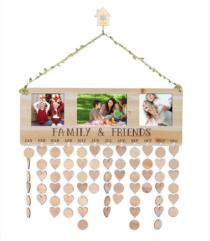 Xmas Sale Buy 2 Get 1 Free - Wooden Family Birthday Reminder Calendar Board