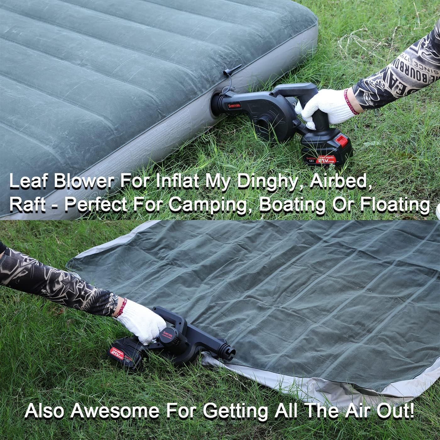 【🔥Big Sale🔥】Mini Hair Dryer Black, 2 in 1 Cordless Small Hair Dryer with 21v Lithium Battery, for Airing, Blowing Leaves, Removing Dust and Small Debris, Cars, Computer Hosts, Hard-to-Clean Corners