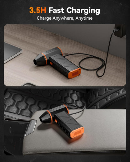 MF50 Compressed Air Duster-110000RPM Super Power Electric Air Duster, 3-Gear Adjustable Mini Blower with Fast Charging, Dust Blower for Computer, Keyboard, House, Outdoor and Car