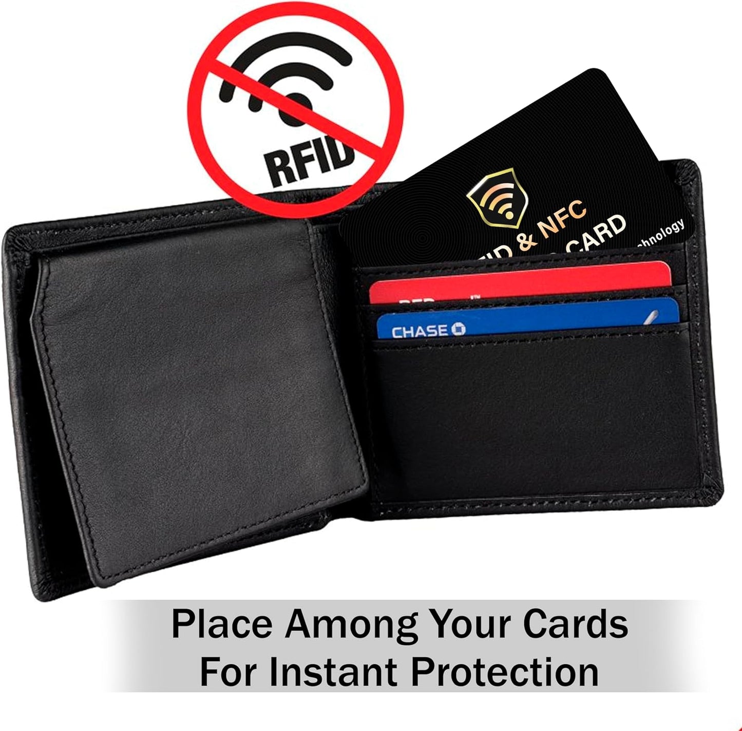 SynTech RFID Blocking Card – Protects Your Entire Wallet from Scanners & Digital Theft (Black)