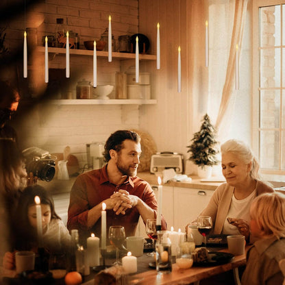 ✨ Floating Flameless Candles with Magic Wand – 20PCS Warm LED Lights for Halloween, Wedding & Party Decor