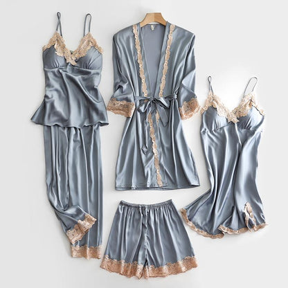 Blushy Silk 5 Piece Pajama Set BUY 2 GET 1 FREE