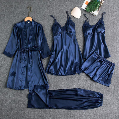 Blushy Silk 5 Piece Pajama Set BUY 2 GET 1 FREE